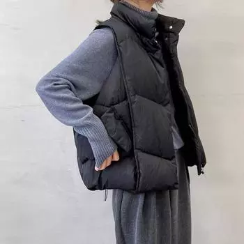 Осень и зима новый пуховый хлопковый жилет жилет женский иностранный стиль модный свободный универсальный хлопковый жилет куртка куртка M code