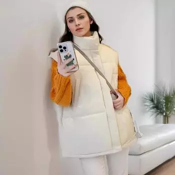 Осень и зима новый пуховый хлопковый жилет женский студенческий стиль модный иностранный стиль жилет жилет куртка S серый