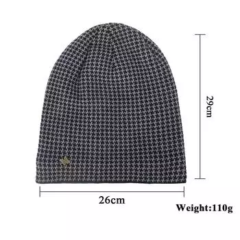 Осень и зима новый стандартный длинный свитер шапка вязаная шерстяная шапка чёрный