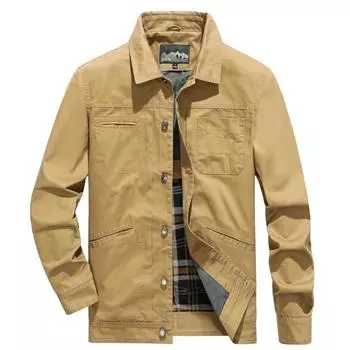 Осень и зима, новый стираный хлопковый мужской пиджак с лацканами, повседневное свободное пальто для людей среднего и пожилого возраста, топы M