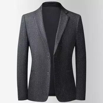 Осень и зима новый тонкий костюм не требующий глажки мужской костюм M черный серый