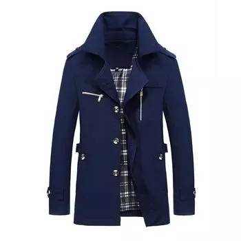 Осень и зима новый тренчкот мужской средней и длинной длины повседневный мужской топ осенний свободный пальто M