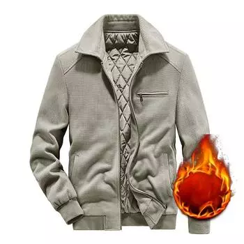 Осень и зима новый тренд куртка мужское пальто с верхним лацканом теплая мужская бархатная повседневная куртка M