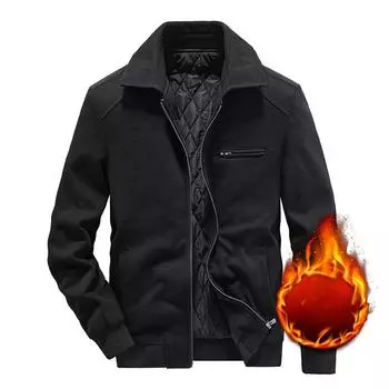 Осень и зима новый тренд куртка мужское пальто с верхним лацканом теплая мужская бархатная повседневная куртка M