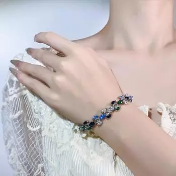 Осень и зима новый ювелирный браслет роскошный конский глаз циркон ювелирные изделия высокого класса женский темперамент универсальный небесно-голубой