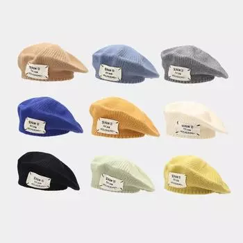 Осень и зима новый вязаный берет корейский выпуск Instagram Art ретро шляпа художника девушка шоу лицо маленькая универсальная шляпа 56-58cm белый