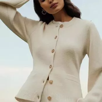 Осень и зима новый вязаный кардиган куртка женский свитер XS белый