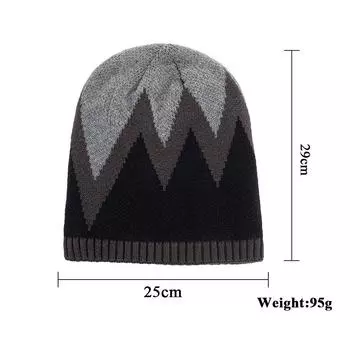 Осень и зима новый вязаный трехцветный контрастный длинный свитер шапка вязаная шерстяная шапка хаки