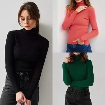 Осень и зима новый женский свитер модный тонкий длинный рукав топ вязаный свитер круглый вырез женский осенне-зимний комбинезон однотонный свитер Onesize белый