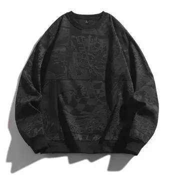 Осень и зима плюс размер тренд полный принт аниме толстовка для мужчин свободный крой 8XL