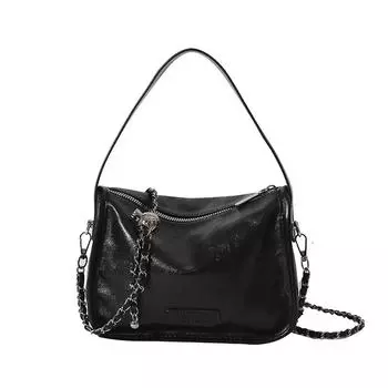 Осень и зима ретро высококлассные женские сумки 2025 новые повседневные модные высококлассные нишевые портативные сумки-мессенджеры чёрный