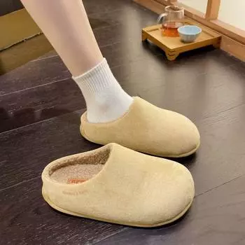 Осень и зима ретро замшевые маленькие картофельные женские плюшевые туфли на толстой подошве носят уродливые и милые большеголовые хлопковые туфли 35