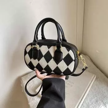 Осень и зима ромбовидная ниша контрастного цвета сумка женская новая модная универсальная сумка-мессенджер портативная сумка для боулинга