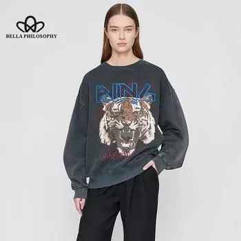 Осень и зима тигровая голова белые чернила Do Old свитер женский повседневный пальто свитер женский высококачественный свитер S