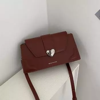 Осень и зима Винтаж Красная Новая Сумка Дамская Сумка с Дизайном В Форме Сердца Модные Сумки Через Плечо На Одно Плечо Повседневные Сумки Через Плечо Маленькая Квадратная Упаковка