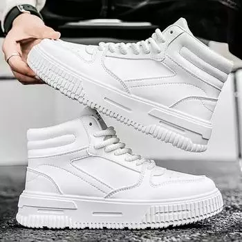 Осень и зима в основном продвигают новые высокие толстые туфли большого размера для пар, модные туфли 35-46 35 белый