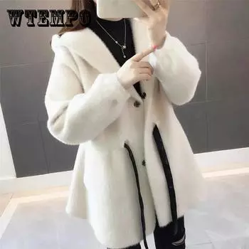 Осень и зима, женский повседневный пояс с капюшоном, свободный бархатный кардиган из водного бархата, красная вязаная куртка XXXL