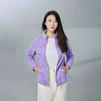 Осень и зима Женское утепленное кардиганное спортивное повседневное универсальное флисовое пальто с принтом, размер плюс XS павлин голубой