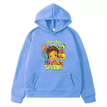 Осень Kawaii Sprunki принт аниме толстовки толстовки флисовая толстовка Sprunki мальчики пуловер куртка y2k sudadera детская одежда для девочек 130 розовый