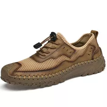 Осень/лето Мужская обувь Мужская деловая классическая кожаная марлевая обувь Модная британская повседневная обувь Кожаная обувь ручной работы 38 чёрный