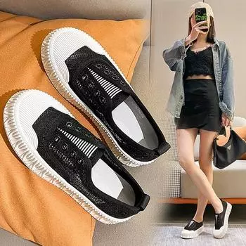 Осень-лето, новая универсальная повседневная спортивная рыбацкая обувь с круглой головкой и толстой подошвой, женская обувь 35