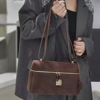 Осень LP27 Высококачественная кожаная ретро-сумка через плечо большой емкости Сумка-мессенджер