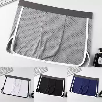 Осень Мужское нижнее белье Боксеры-брифы Повседневные с открытой промежностью 4XL