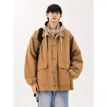 Осень Новая Инструментальная Ретро Куртка Ширина Куртки M чёрный