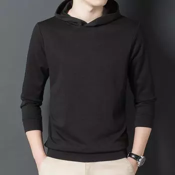 Осень Новая китайская молодежная мужская толстовка с капюшоном, мужская повседневная однотонная модная трендовая нижняя мужская одежда M