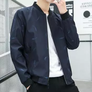 Осень Новая Молодежная Мода Повседневная Куртка Стойка Мужская Куртка M