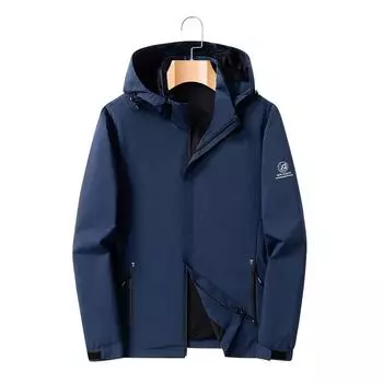 Осень Новая повседневная ветрозащитная куртка с капюшоном Куртка мужская верхняя одежда Куртка мужская цельная M чёрный