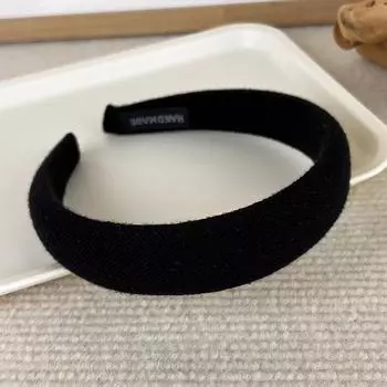 Осень Новая Шерстяная Клетчатая Толстая Повязка на Голову Губка Однотонный Широкий Обруч для Волос Женщина Девушка Умывание Лица Повязка для Волос Модные Аксессуары для Волос