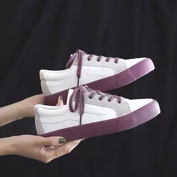 Осень Новые женские кроссовки в тон, туфли на плоской подошве, женская парусиновая обувь на шнуровке, дышащая вулканизированная обувь, повседневная обувь 35