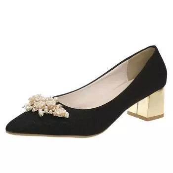 Осень Новые Женские Туфли на Высоком Каблуке Дизайнерские Туфли с Острым Носком Фигурный Каблук Высокие Свадебные Туфли Дорожные Банкетные Туфли Лодочки Женская Обувь для Женщин 35