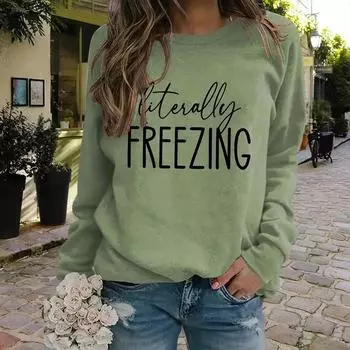 Осень-Осень женская мода O-образный вырез длинный рукав футболка свободная одежда английский принт футболка для девочек уличная XS чёрный