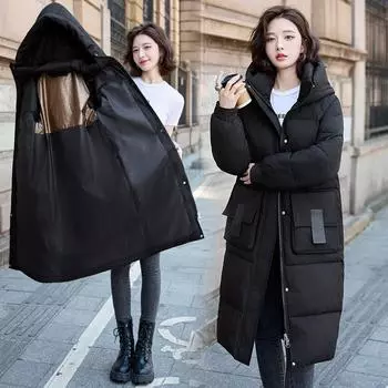 Осенью и зимой это теплая одежда выше колена, утепленные свободные пальто, а также модная зимняя одежда из хлопка. M хаки