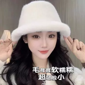 Осенью и зимой новая европейская норковая плюшевая панама женская панама модная универсальная плюшевая термошапка для бассейна One Size
