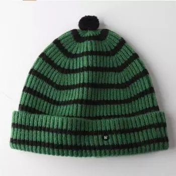 Осенью и зимой новая уличная мода носить дыню меховая шапка модная полосатая вязаная холодная шапка женская короткая шерстяная шапка мужская M56-58cm белый