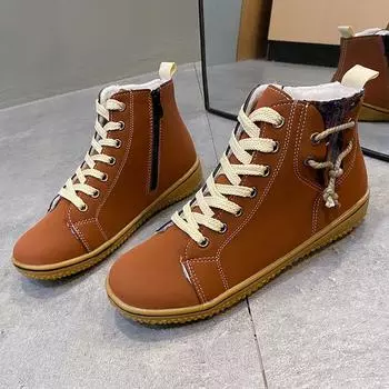 Осенью и зимой новые зимние сапоги женские на плоской подошве ботинки Martin независимая станция зимние короткие сапоги из хлопка женская обувь из хлопка 35 армия зеленый