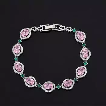 Осенью и зимой новый модный браслет цветное сокровище женский розовый бриллиант изумруд свет роскошь изысканный универсальный ювелирный мода