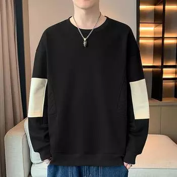 Осенью популярные новые мужские толстовки повседневные и универсальные молодежные красивые футболки с длинными рукавами мужские толстовки с круглым вырезом M