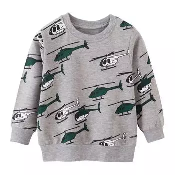 Осень-весна, детский свитер с мультяшным принтом, пуловеры с круглым вырезом для мальчиков, толстовки с длинными рукавами, футболка, детская одежда 120 серый