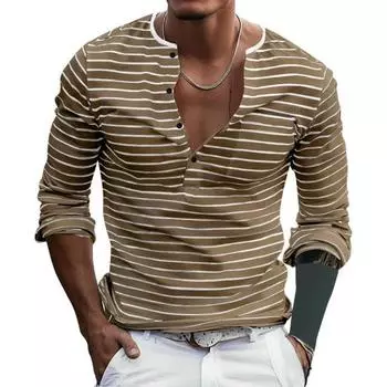 Осень-весна мужской топ с V-образным вырезом и полосатым принтом, цветной пуловер с длинными рукавами S белый