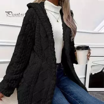 Осень-весна Женская куртка с капюшоном, свободная, однотонная, с длинными рукавами, однобортный кардиган с капюшоном, спортивная, повседневная, для поездок на работу, верхняя одежда M белый