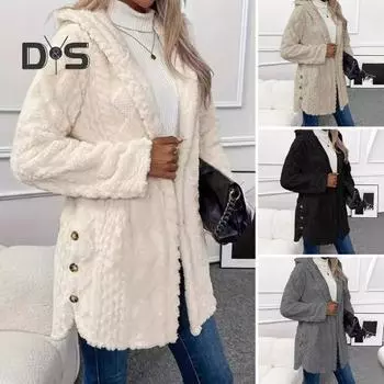 Осень-весна Женская куртка с капюшоном, свободная, однотонная, с длинными рукавами, однобортный кардиган с капюшоном, спортивная, повседневная, для поездок на работу, верхняя одежда S абрикосовый