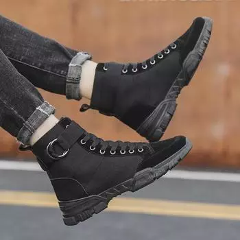 Осень/Зима 2022 Мужские высокие ботинки Martin: Модные кроссовки со шнуровкой и круглым носком 41