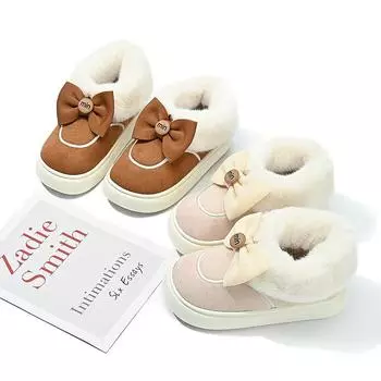 Осень-зима 2023, неотеплые женские зимние ботинки из искусственной кожи с бантом, повседневная женская обувь на низком каблуке 40-41