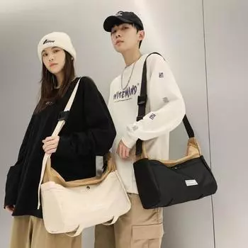 Осень/Зима 2023, новая сумка через плечо для пар, сумка через плечо из нейлоновой ткани, повседневная сумка большой вместимости для мужчин и женщин, подушка, академический стиль