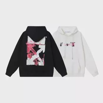 «Осень/Зима 2023 Розовая толстовка с 3D-стрелкой и бархатной подкладкой» Large белый