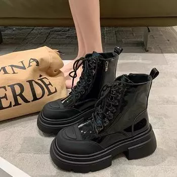 Осень-зима 2024 года, модные высококачественные женские ботинки с боковой молнией, квадратный каблук, круглая обувь для отдыха на открытом воздухе для женщин Botines Muje 35